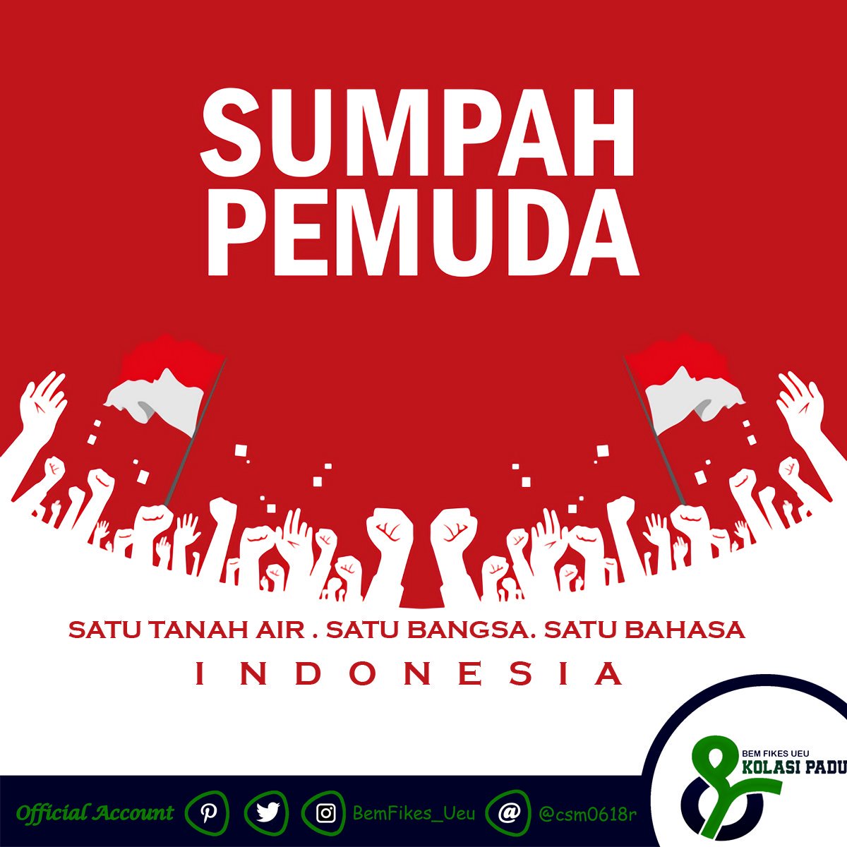 Selamat hari sumpah pemuda 20 Oktober 2017 🙌🙌🙌🙌