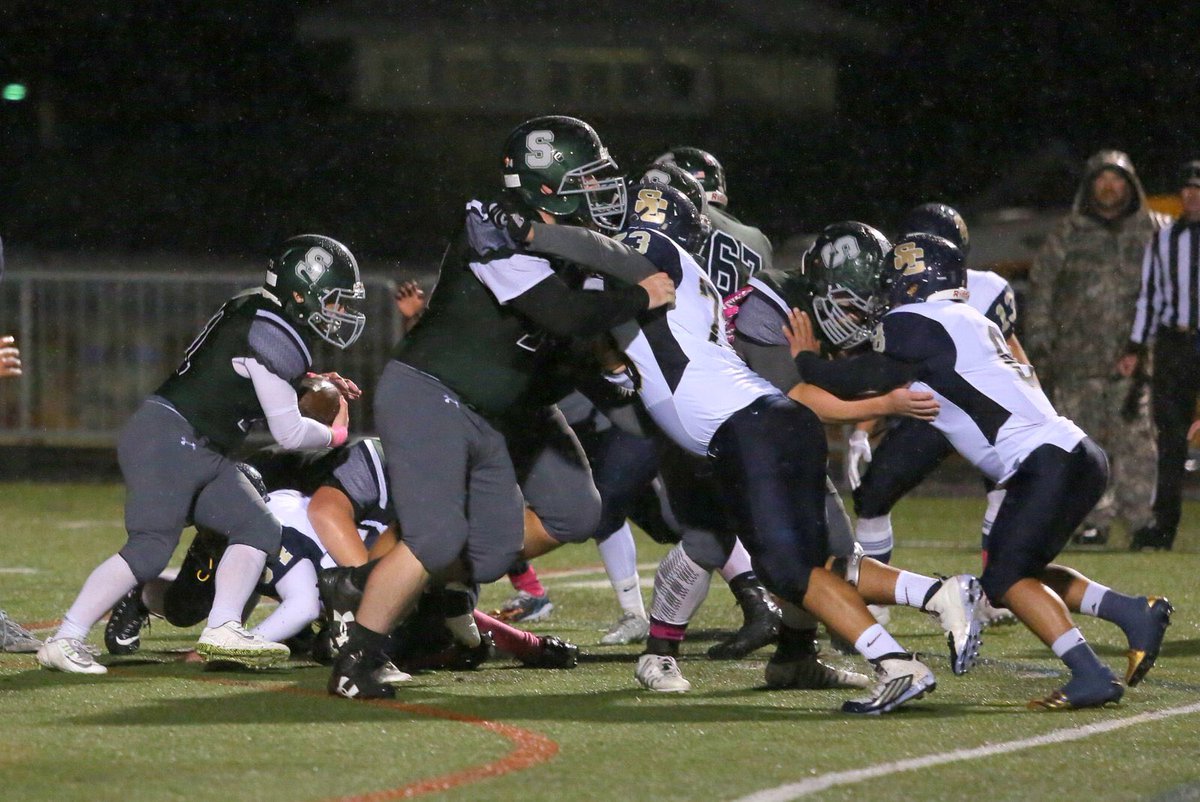 j_michaud_photo's tweet photo. On a sloppy Senior night, @SOHSFootball erases 2 yrs of frustration w/ a 42-0 thrashing of Shelby Co behind KMarts 4 TDs and opportunistic D https://t.co/nLyrfm7jxu
