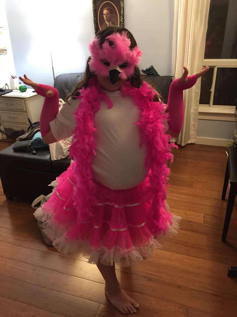 Toomuchglue's tweet photo. Making Halloween costumes #MTTREAT #feedme #mesohungry #hangry #flamingo https://t.co/dY3Zxr5dhL