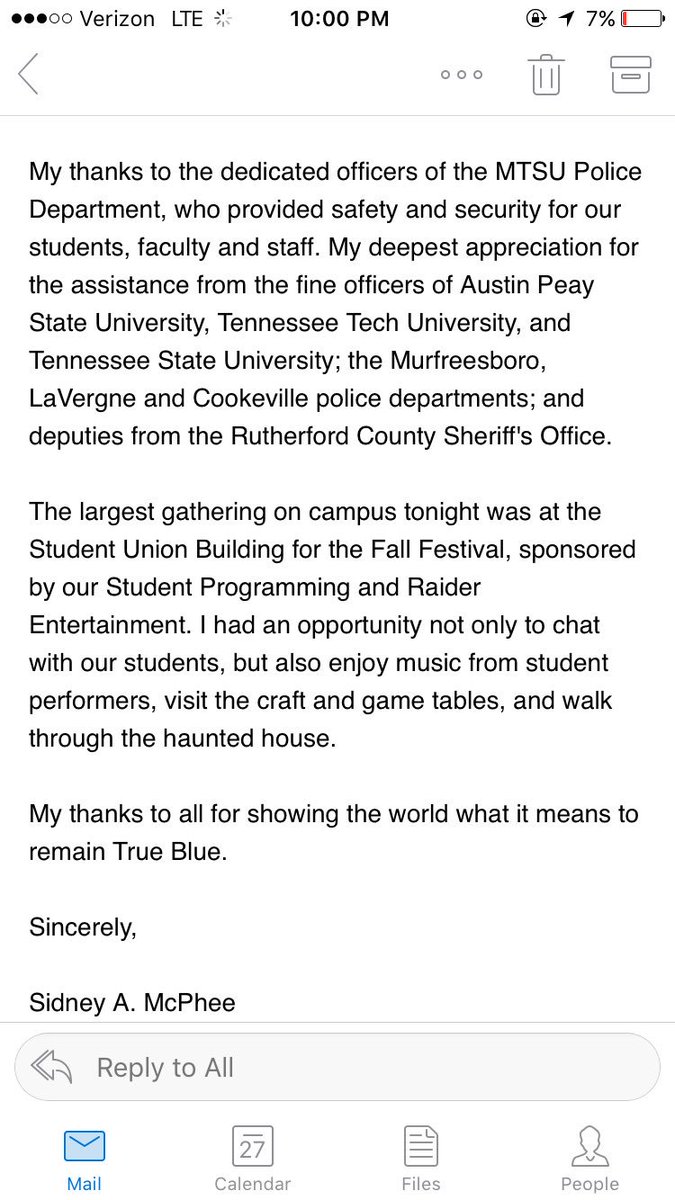MT10News's tweet photo. Update from President McPhee about tonight. https://t.co/299ILIxDpJ