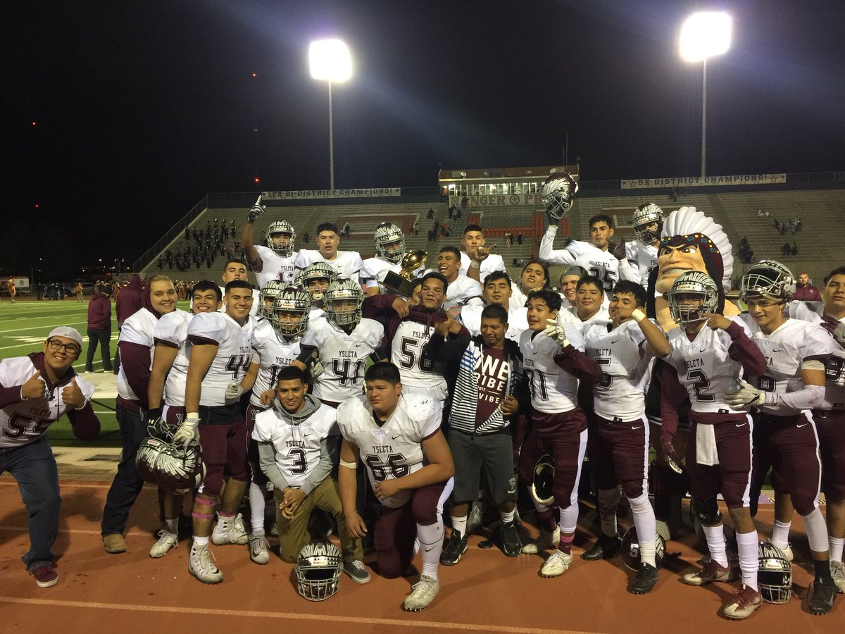 PhillipBarraza's tweet photo. @YsletaHS Indians just won the Battle of Texas 20 for the 3rd year in a row against Riverside! Way to Bow Up! Once... Always... https://t.co/yYyz6iarHz