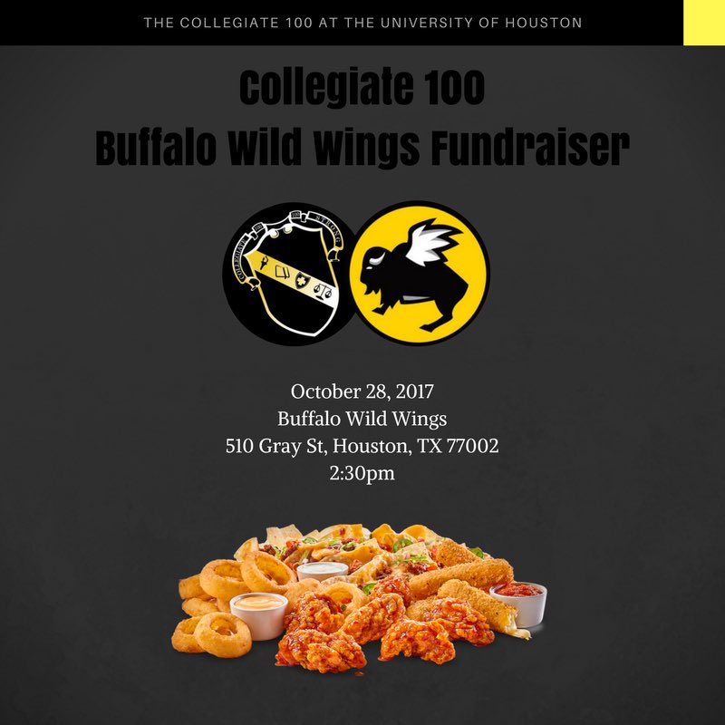 UH_C100's tweet photo. If you thought #C100Week was over, you thought wrong. We have 1 more event! Come eat wings and watch the Coogs beat USF with us #GoCoogs 💯 https://t.co/homnmBeHSQ