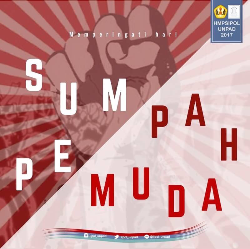 Pemuda adalah kekuatan, inspirasi, kreatifitas, energi, mahakarya, dan penopang bangsa. 

Selamat Memperingati Hari Sumpah Pemuda!