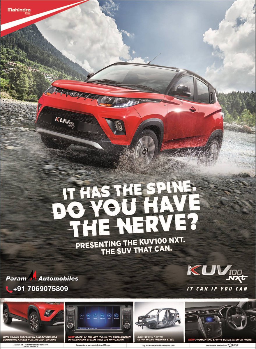Discover more style &amp; technology with the all new Mahindra #KUV100NXT. Call on +91-7069075809 to book a test drive.