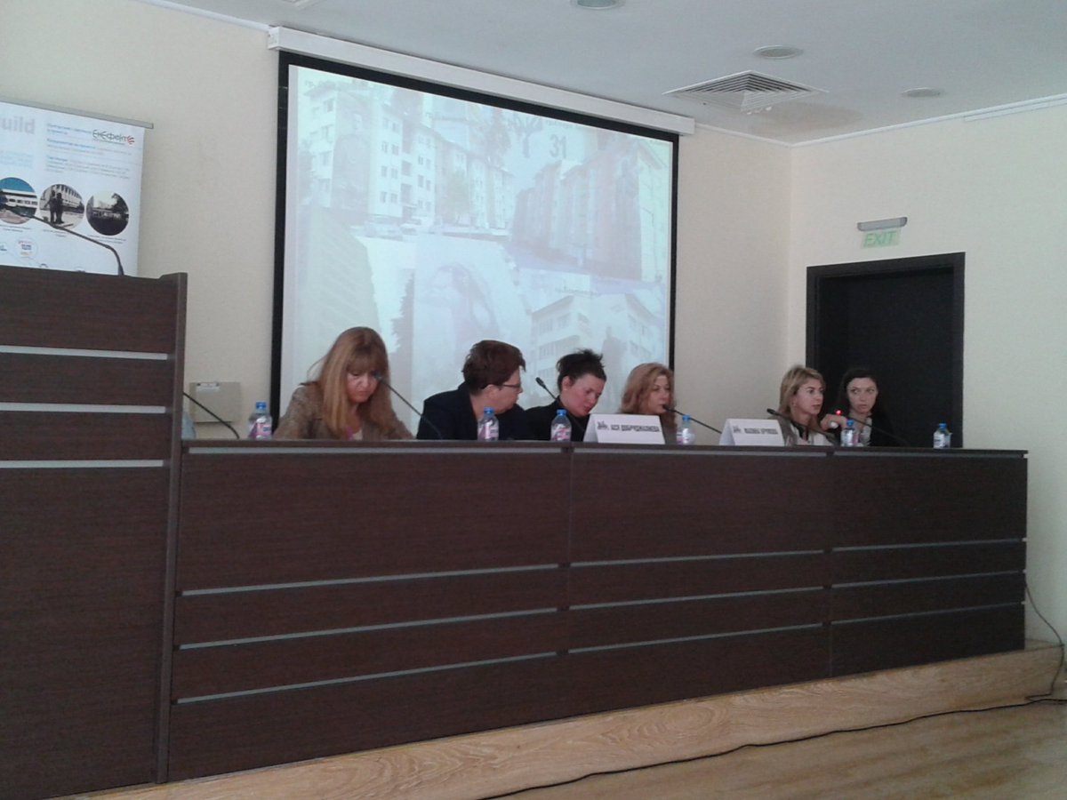 nZEBRoadshow's tweet image. It's a lady's world, ain't it?:) T2NZEB @ the #EmBuild mayors' panel on building #renovation in #Bulgaria #energyefficiency #H2020
