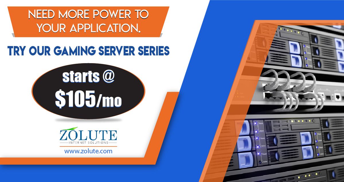 ZoluteSupport's tweet photo. Need more power to your #application. Try our #gaming server. Starting at $105/mo - https://t.co/LnhoUGIOTm https://t.co/iRrMAWXrs5