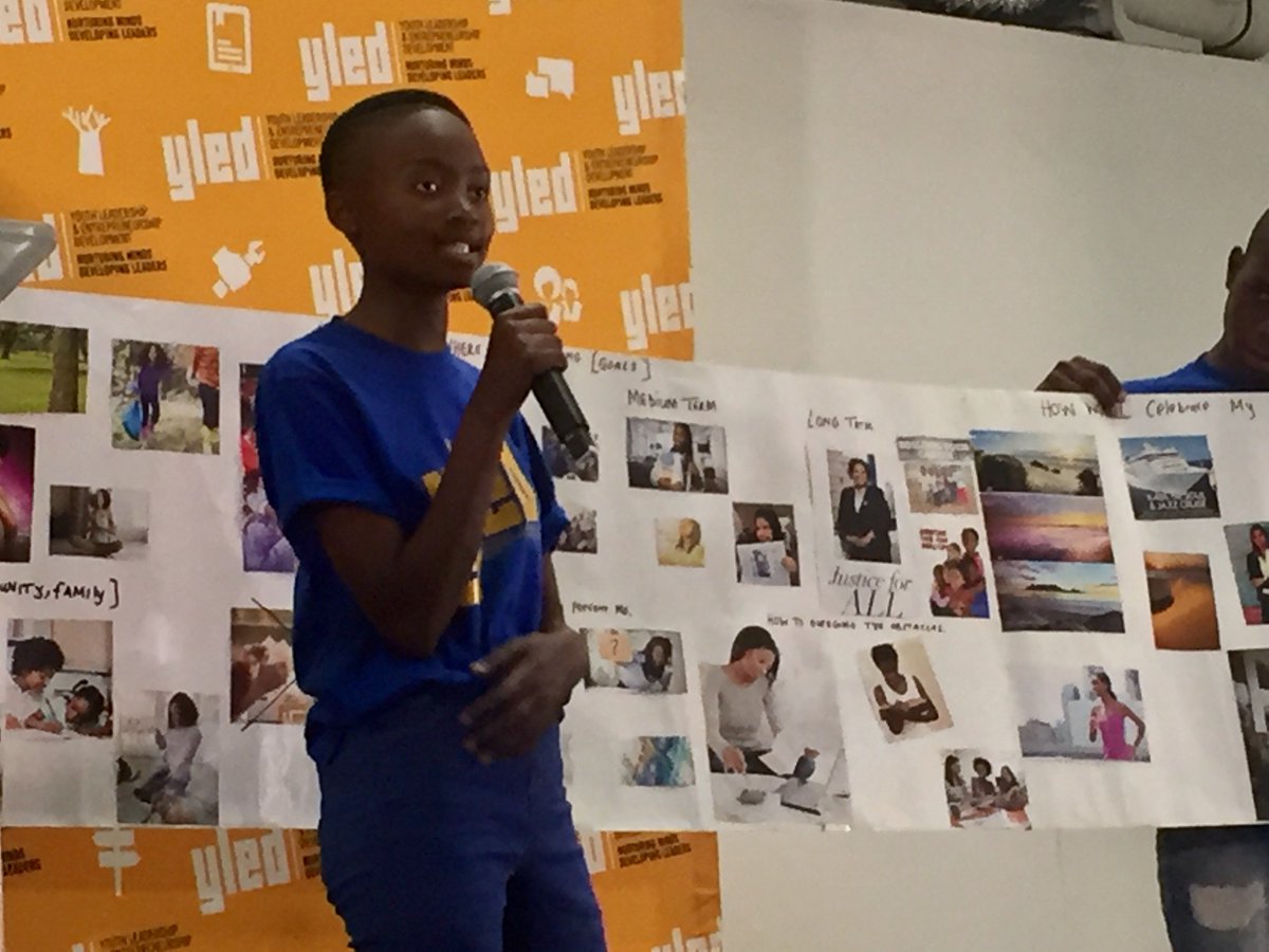 yledsa's tweet photo. YLED learner Cwenga Dilata presenting her Vision Board in this year's Annual YLED Graduation and Awards Ceremony #YLED2017 #YLEDIS13 https://t.co/Pr8SMKZ5IR