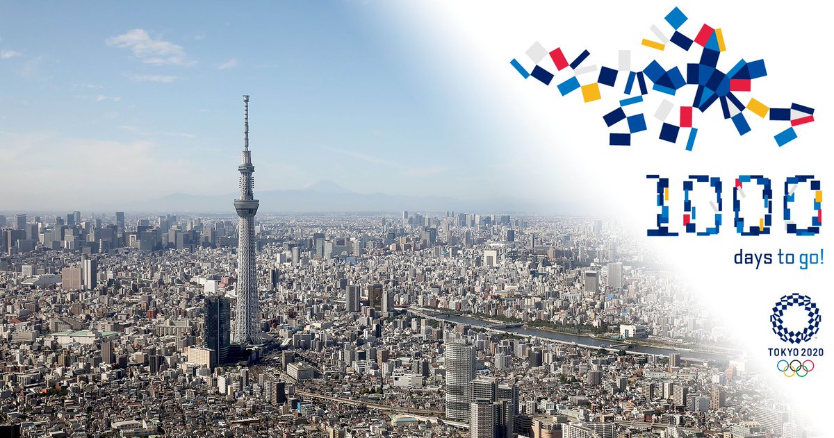 There are #1000daystogo until the Tokyo2020 🇯🇵 Olympic Games! The countdown begins.