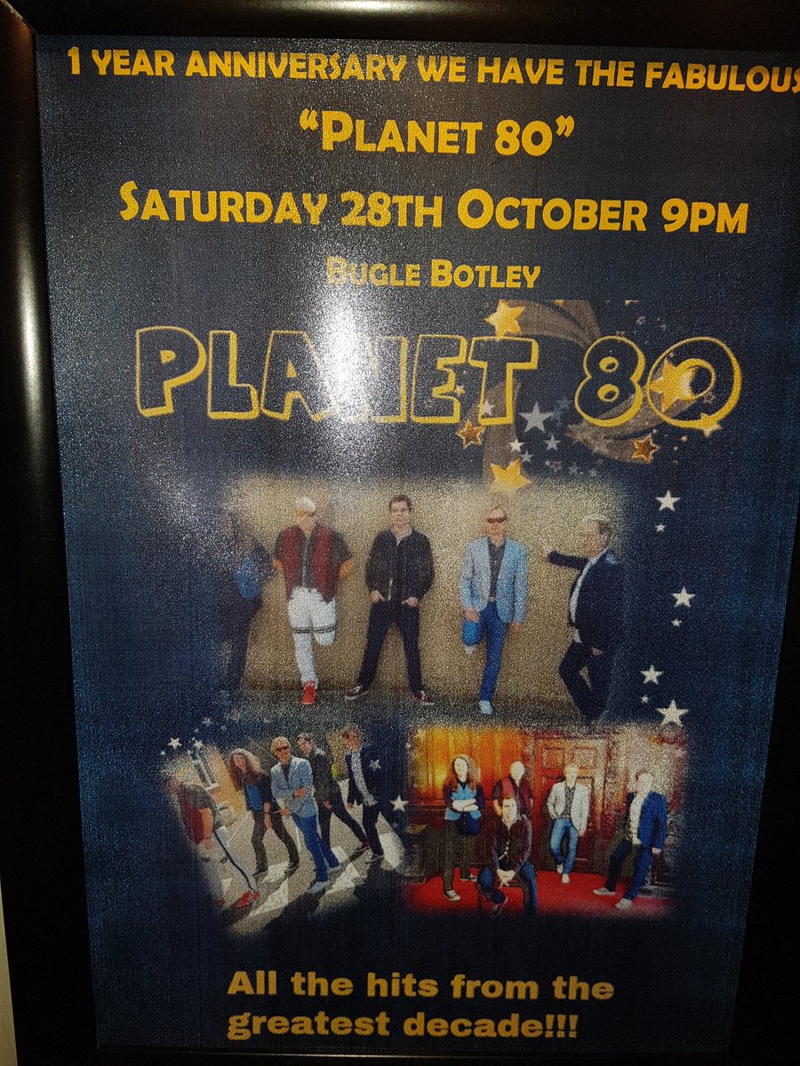 InnBugle's tweet photo. #bugleinnbotley 
#planet80
To celebrate our 1st year @ the bugle inn botley music starts at 9.00pm https://t.co/TzinvLILJI