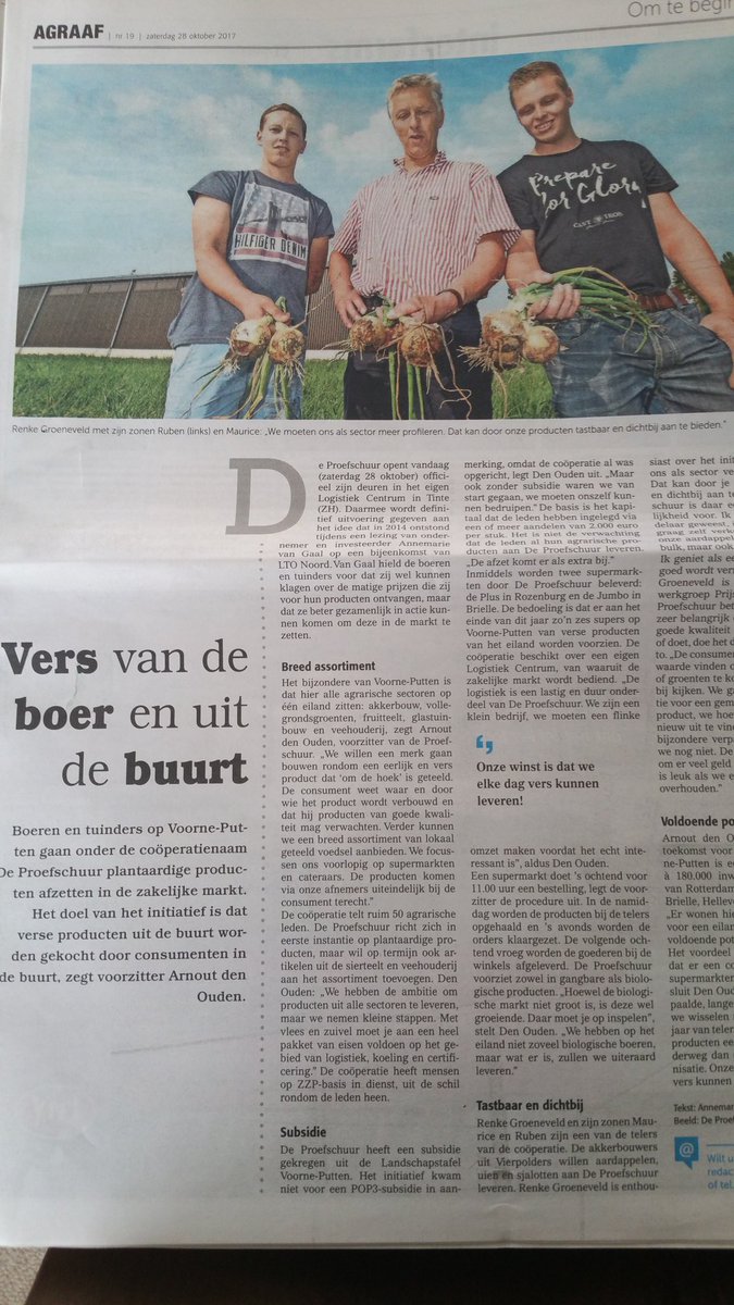 Mooi artikel in #agraaf over de <a href="/DeProefschuur/">De Proefschuur</a> op #voorneputten met zwager en neefjes groeneveld <a href="/Maausiee/">maurice groeneveld</a> <a href="/rubengroeneveld/">Ruben Groeneveld</a>