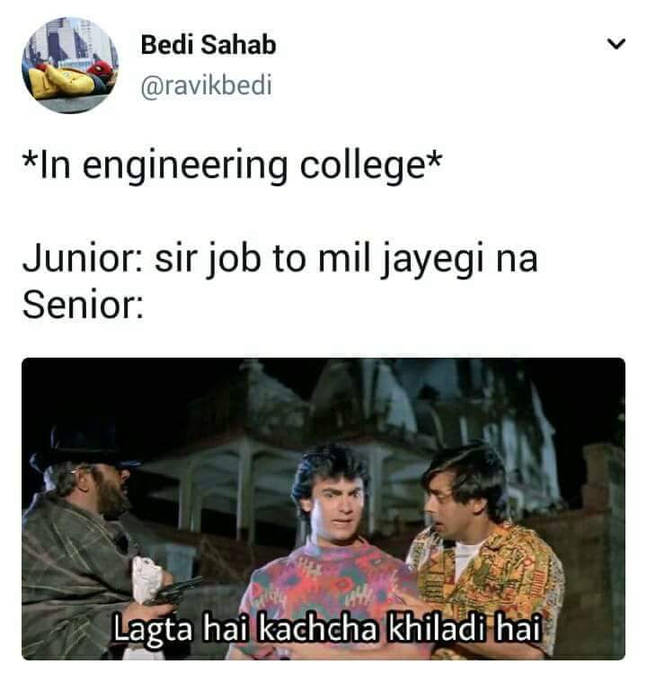 dekh_bhai_'s tweet photo. Lagta hai kachcha khiladi hai 😂 #TagEngineers
Credit- @ravikbedi https://t.co/GMcvZtLbHz