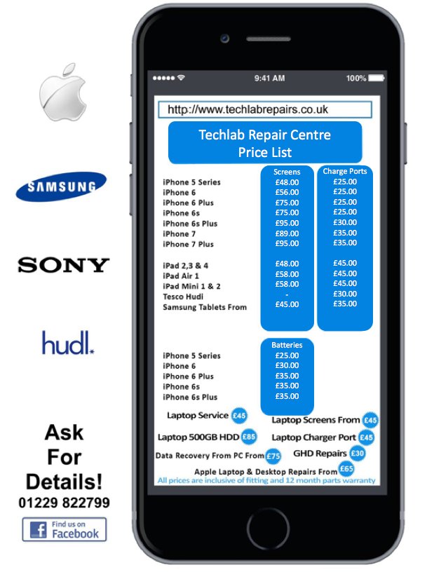 TechLabRepairs's tweet image. Have you seen our new prices yet? ow.ly/jzWw30g91Jt