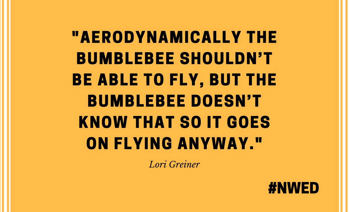 Great lesson in this - no doubts about your abilities.... just do it anyway! #NWED