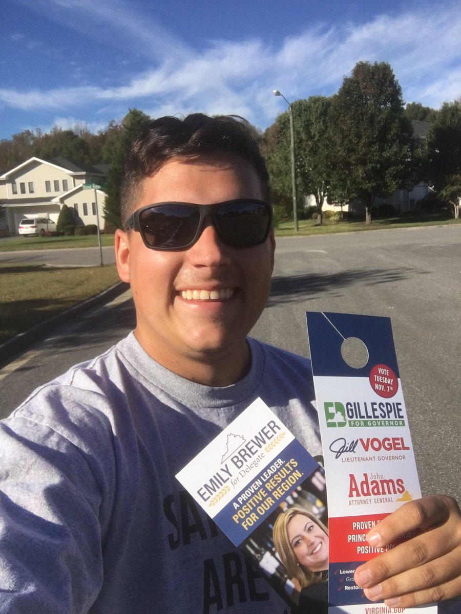 thenamesbaxter's tweet photo. T21 is in Prince George today spreading the word to Get Out And Vote for @EdWGillespie @JohnAdamsforVA @JillHVogel @BrewerForVa #VaGoingRed https://t.co/OrEeXzLJve