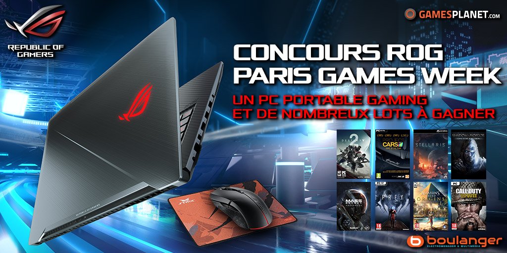 ASUS_ROG_FR's tweet image. #Concours #ROGPGW - Gagne un PC portable Gamer ROG Strix Scar et de nombreux lots avec @boulanger &amp;amp; @GamesplanetFR !
asus.fr/ROG/concours-r…
