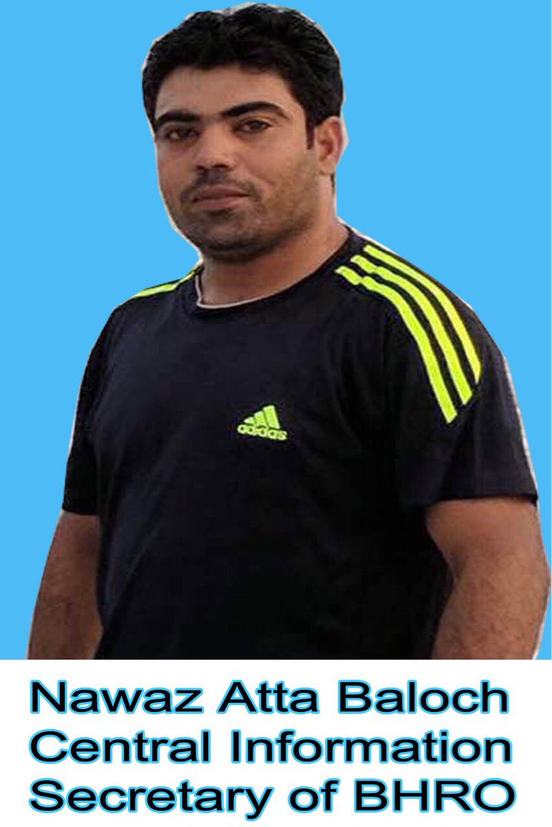 HRCBalochistan's tweet photo. 1/1: Balochistan: Nawaz Atta Baloch, the Information Secretary of BHRO was abducted by secret agencies and rangers from Karachi last night https://t.co/b3jG7XlCDt