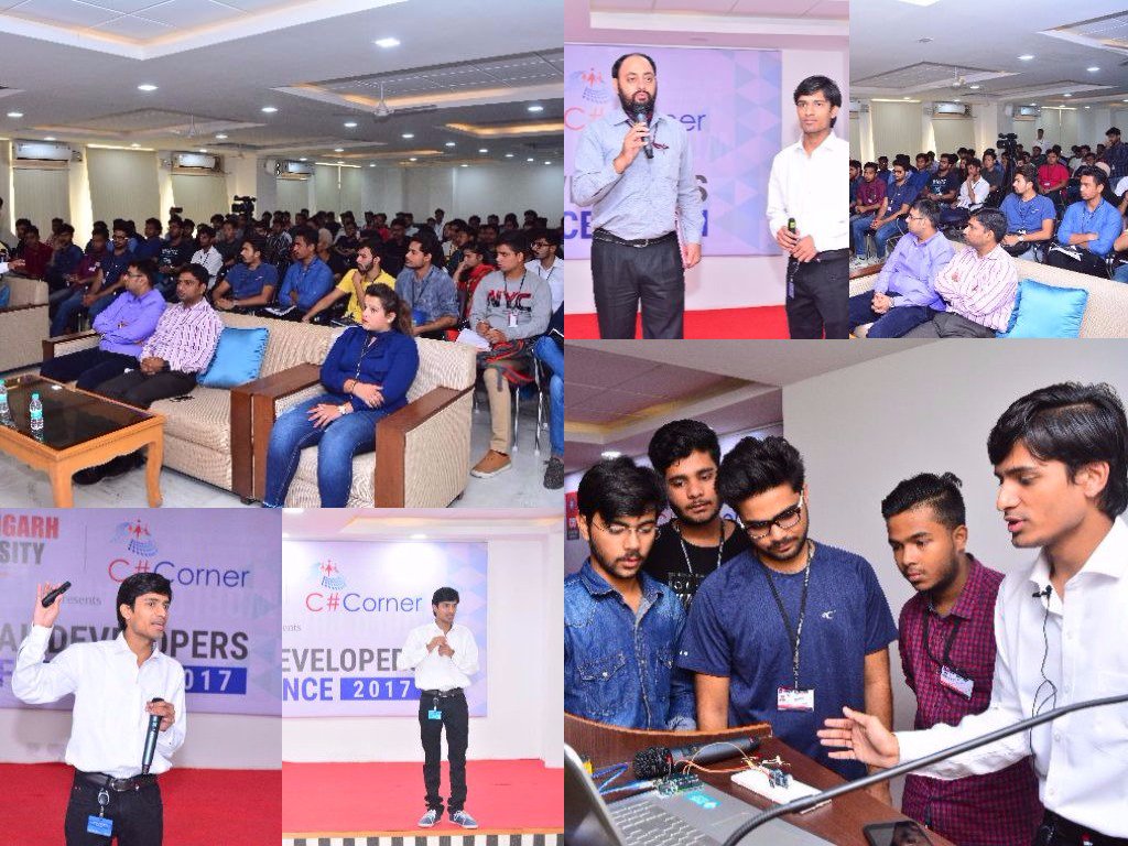 CsharpCorner's tweet photo. A power-packed #ChdDevCon17 is going on. Attendees are learning various technologies under one roof. https://t.co/C65onTEcZk https://t.co/5SBl0J6uIq