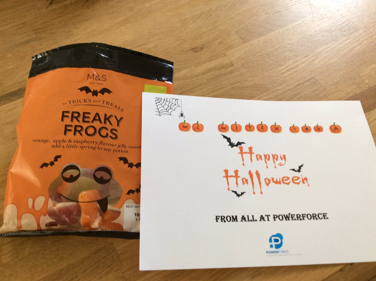 Powerforcemc40's tweet photo. #TrickOrTreat from the employers @PowerforceGB looks like a treat! These won't last long! Cheers https://t.co/xL9CXKTPhN