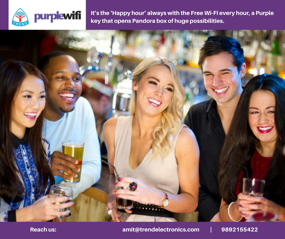 Trendvisionllp's tweet photo. Purple technology ensures your pub's SEO ranking and customerโs footfall with free Wi-Fi.
For more details visit https://t.co/3B3bznnZs6.
#wifi #freewifi #Mumbai #purplewifi #trendvisionllp #guestwifisolution #guestwifi #pub #bar https://t.co/xVOvBtMONB