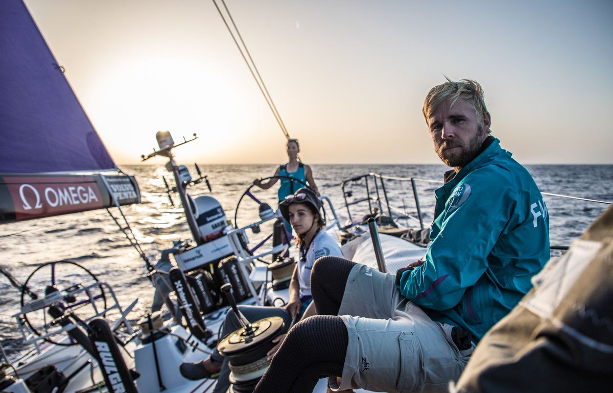 teamAkzoNobel's tweet photo. #teamAkzoNobel chases @dongfengracing in battle for #volvooceanrace Leg 1 podium place. Read full story here: https://t.co/ymh89Mqy7E https://t.co/l37Hn5a49h
