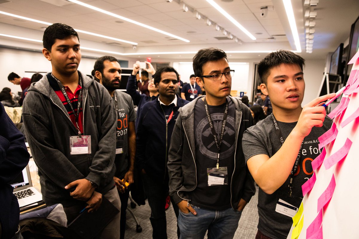 4 hours to go at the <a href="/jpmorgan/">J.P. Morgan</a> <a href="/Chase/">Chase</a> Hackathon! We can’t wait to see what they built for us! <a href="/theIRC/">IRC</a> <a href="/ChopraFNDN/">Chopra Foundation</a> <a href="/fpnational/">Family Promise</a> #CodeForGood