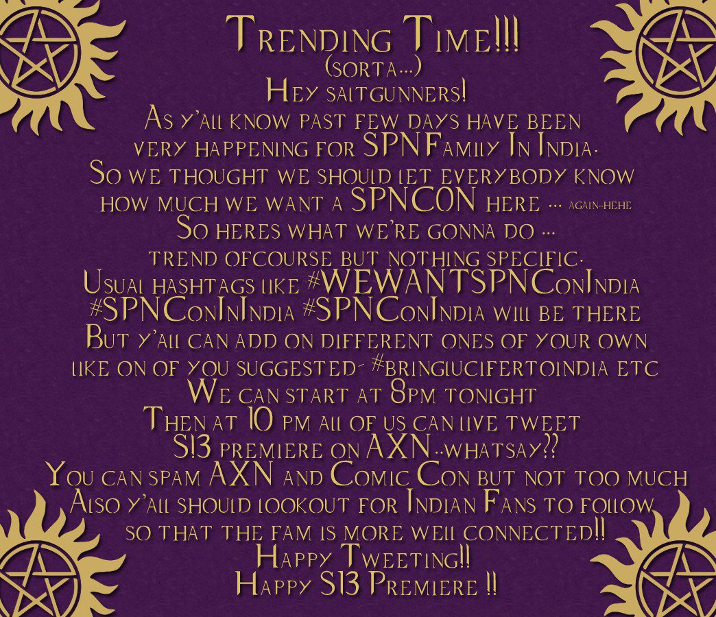 SPNConIndia's tweet photo. @AchiK1098 @nina_5dec @RuchitaGarg18 @bcuz_IMaPALA @GhazalHaider @BestOfSN #SPNFamilyIndia helloooo https://t.co/hxwUNX2Tc8