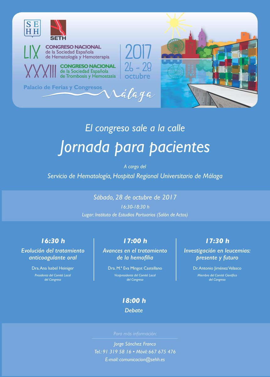 DKMS_es's tweet photo. Hoy concluye el LIX Congreso Nacional de la @sehh_es donde se ha presentado el nuevo #RELINF a cargo de @geltamo. Esta tarde habla la calle. https://t.co/fwDIgqdnhv