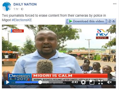 mkenya_4t's tweet photo. So @PoliceKE caught on tape brutalizing Migori residents forced cameramen to erase incriminating video footage @NPSOfficial_KE #kenyapoll😒 https://t.co/h89Wk2uZDk