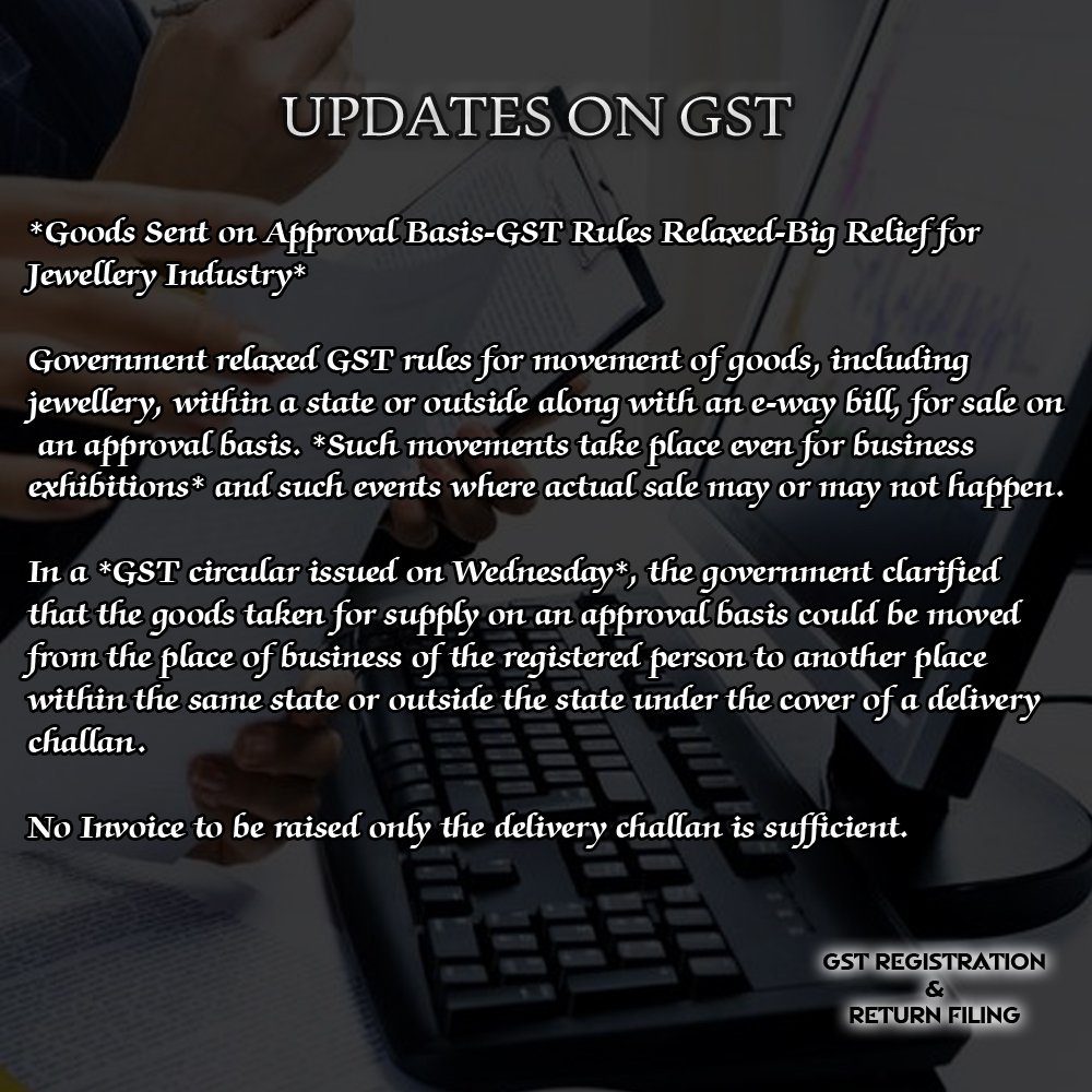 GST_Return_Reg's tweet photo. Updates On GST:
FOR Return : https://t.co/KxmUgaIKlV
#GST
#GSTRegistration
#GSTReturn
#LiveTheFerrariDream
#Ennore
#PKLsaysMFsahiHai https://t.co/VZf5umbAAw