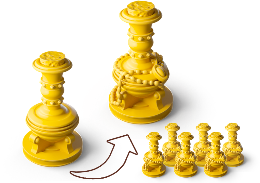 Full set of upgraded decoctions!!! Last one, the yellow queen! Link to Kickstarter campaign: kck.st/2zKcxxU #creativemaker