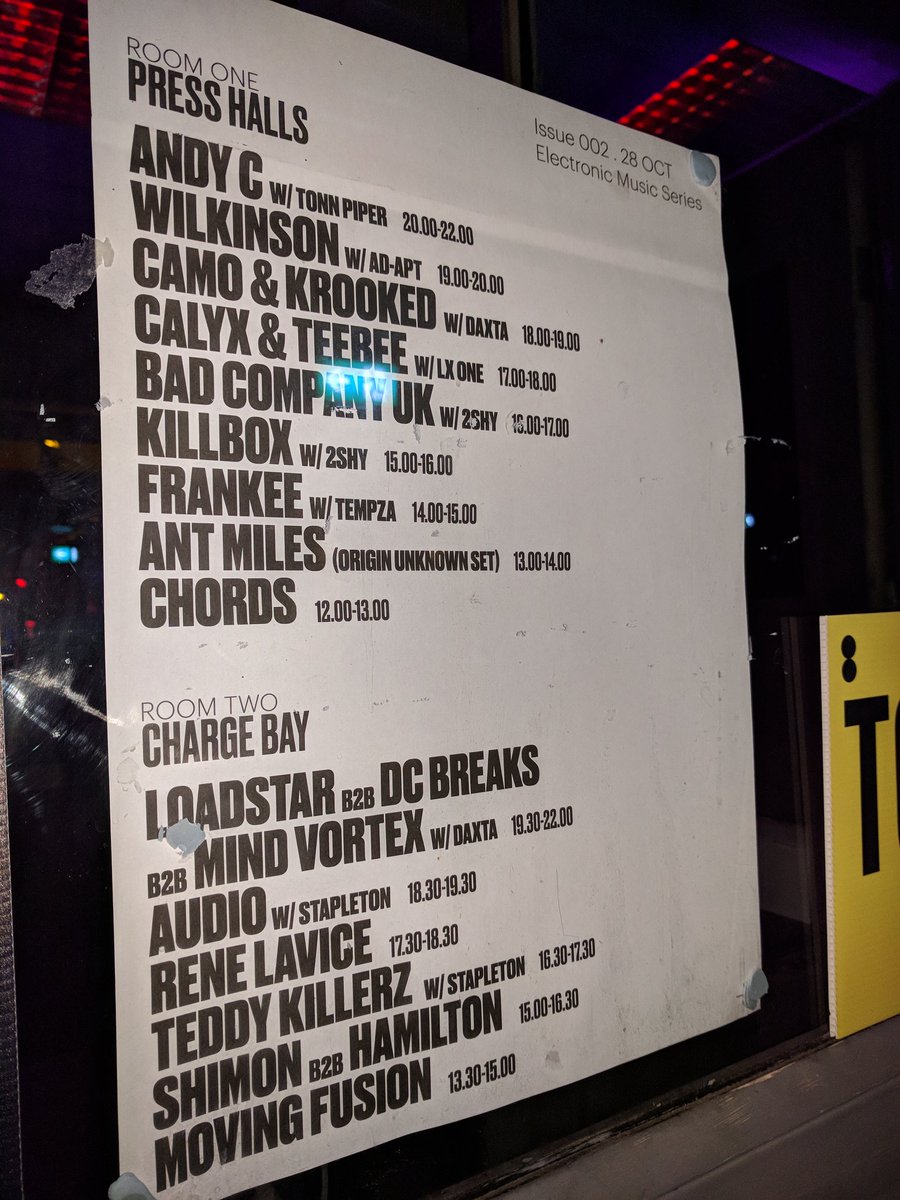 JackTHerbert's tweet photo. Some of these clashes tho, really want to see DC Breaks and Mind Vortex, but Andy C.... https://t.co/5dSELYNUWT
