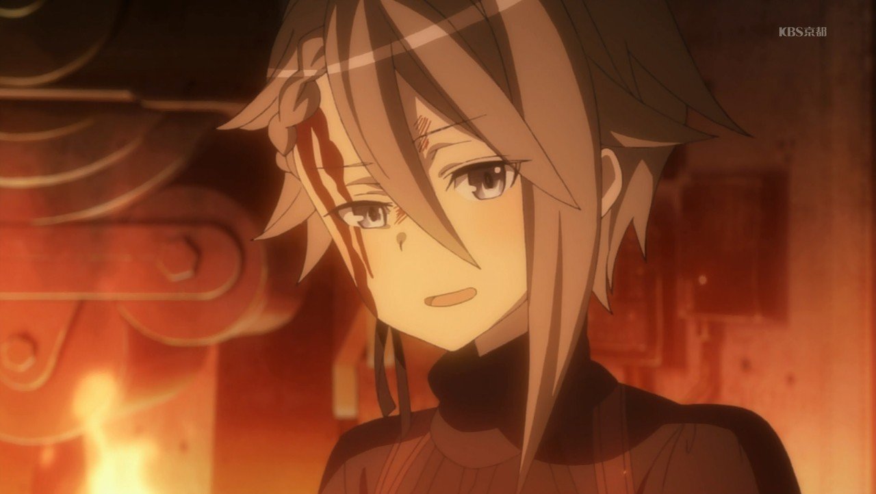 女の子が頭から血を流すアニメは