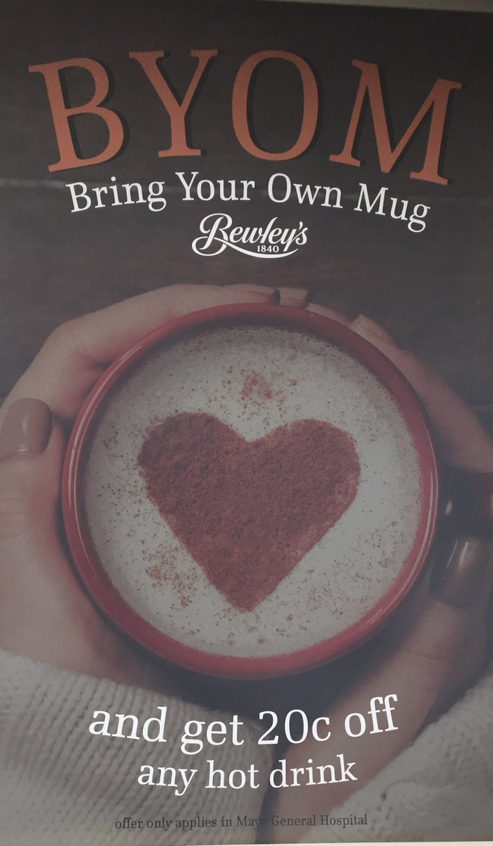 McHaleCaroline's tweet image. #JCBusiness #GreatIdea #SimpleIdea #BeSustainable #BYOM #MayoGeneralHospital #WhatMightYouDo #welbeing #CoffeeWithoutThePaperCup #BeSavvy