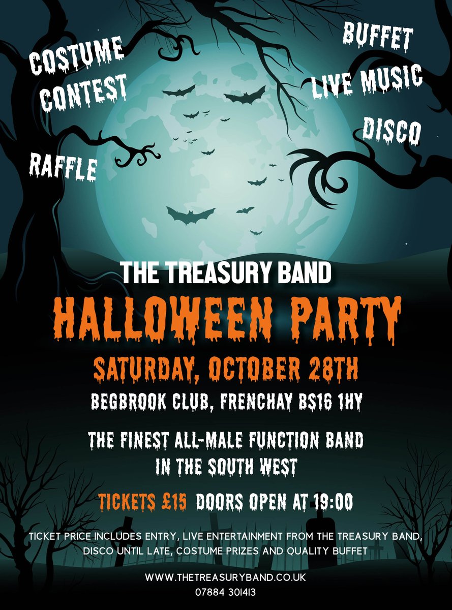 TheTreasuryBand's tweet photo. We still have tickets remaining for our LIVE! #Halloween #party TONIGHT! 🎃 https://t.co/rLnK5bcA89 #livemusic #liveband #singer #costume https://t.co/eMe3iNY79k