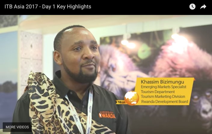 visitrwanda_now's tweet photo. Khassim Bizimungu Emerging Markets Specialist #RDBRwanda talks about #Rwanda's tourism expectations at #ITBAsia2017
https://t.co/s7Rl2iqi4M https://t.co/jklUizxBYc
