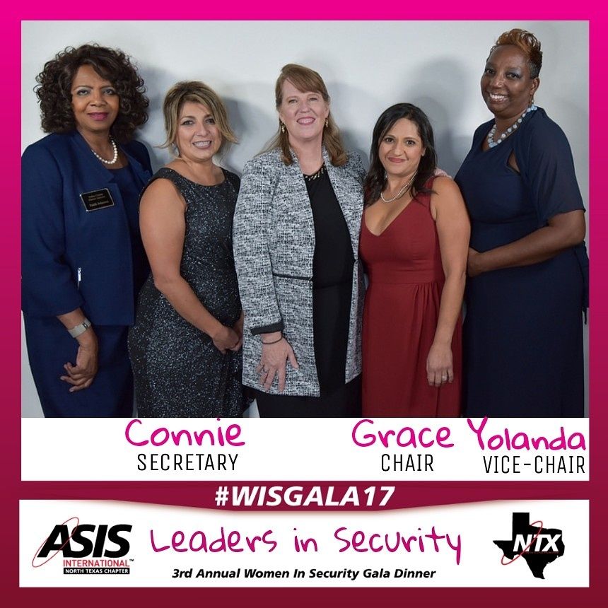 NTXASIS's tweet photo. These #WomenInSecurity are #LeadersInSecurity - Chapter Exec Board members w/ @dallas_da &amp; Diane Hines @  #WISGala17 #MyASIS https://t.co/eXeh42GykM