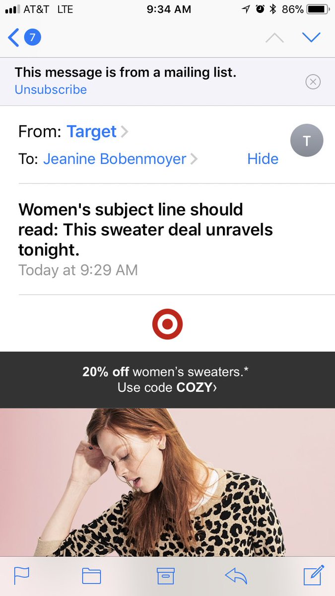 When @Target’s email manager forgets to erase the boss’ directive before sending out a new eblast... 😂 #MarketingLaughs #FormerMarketingMgr