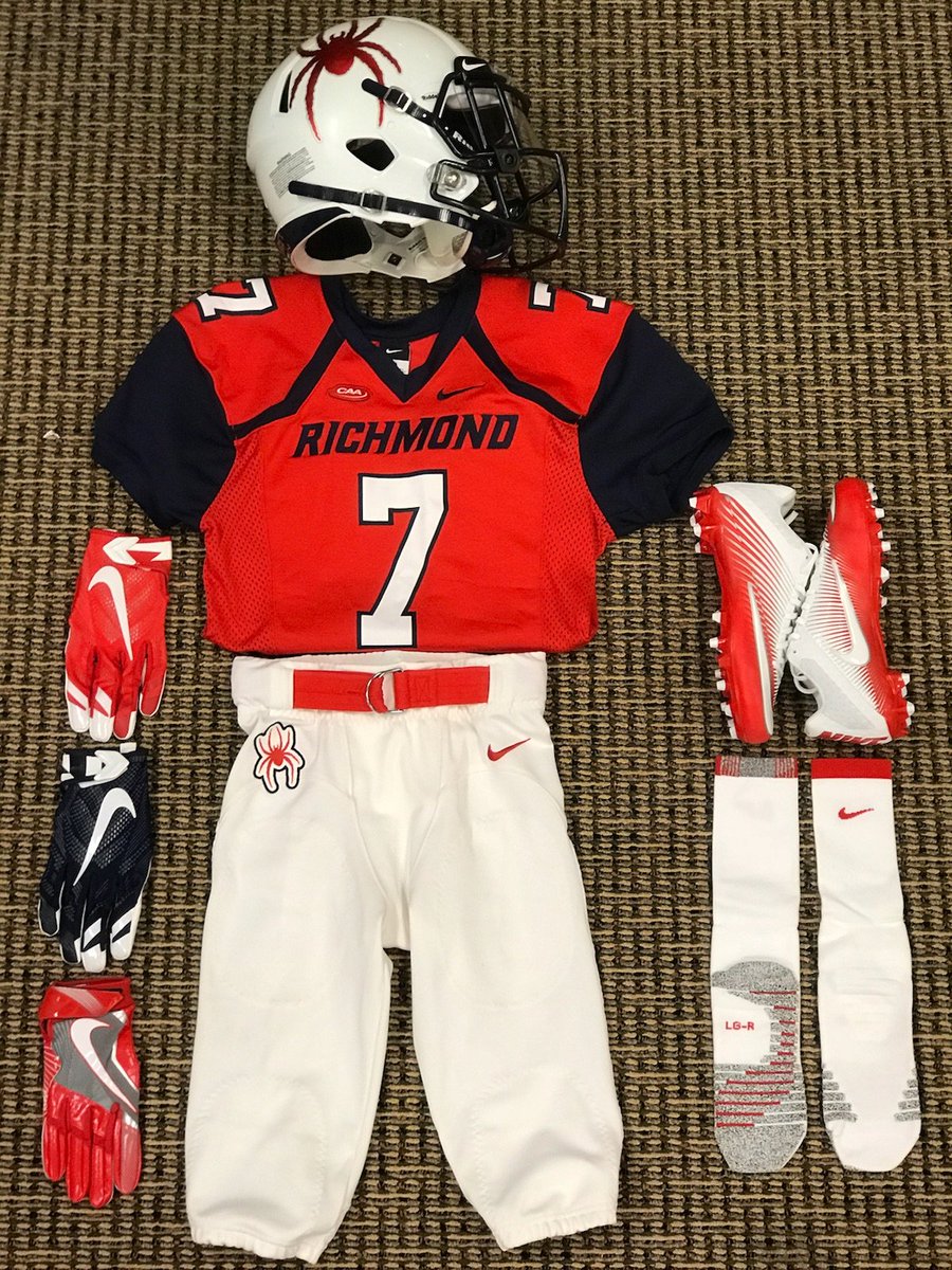 SpiderEquipment's tweet photo. The homecoming uniform is all laid out! Go Spiders! #OneRichmond @SpiderFootball @Spiders_Recruit #UniWatch @UNISWAG https://t.co/k2vTBVi9Z6