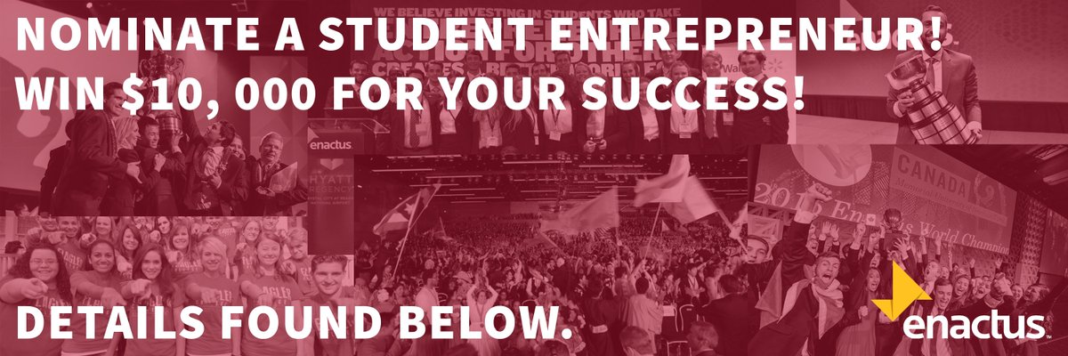 TheEnactusUTSC's tweet photo. @Enactus_Canada is looking for its National Student Entrepreneur champ! Know that special one? Nominate them today: https://t.co/w8ztd95z7H https://t.co/VZuXzqG3tk