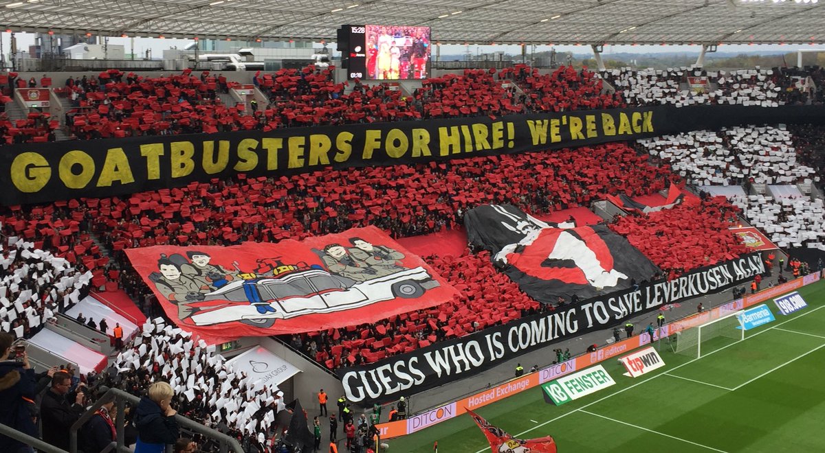 Sky_ChrisL's tweet photo. #Leverkusen gegen #Kรถln "#Goatbuster for Hire" - bislang bustern allerdings die #Goats ๐ die #Werkself #B04KOE #effzeh #ssnhd https://t.co/ANvdrqnVPl