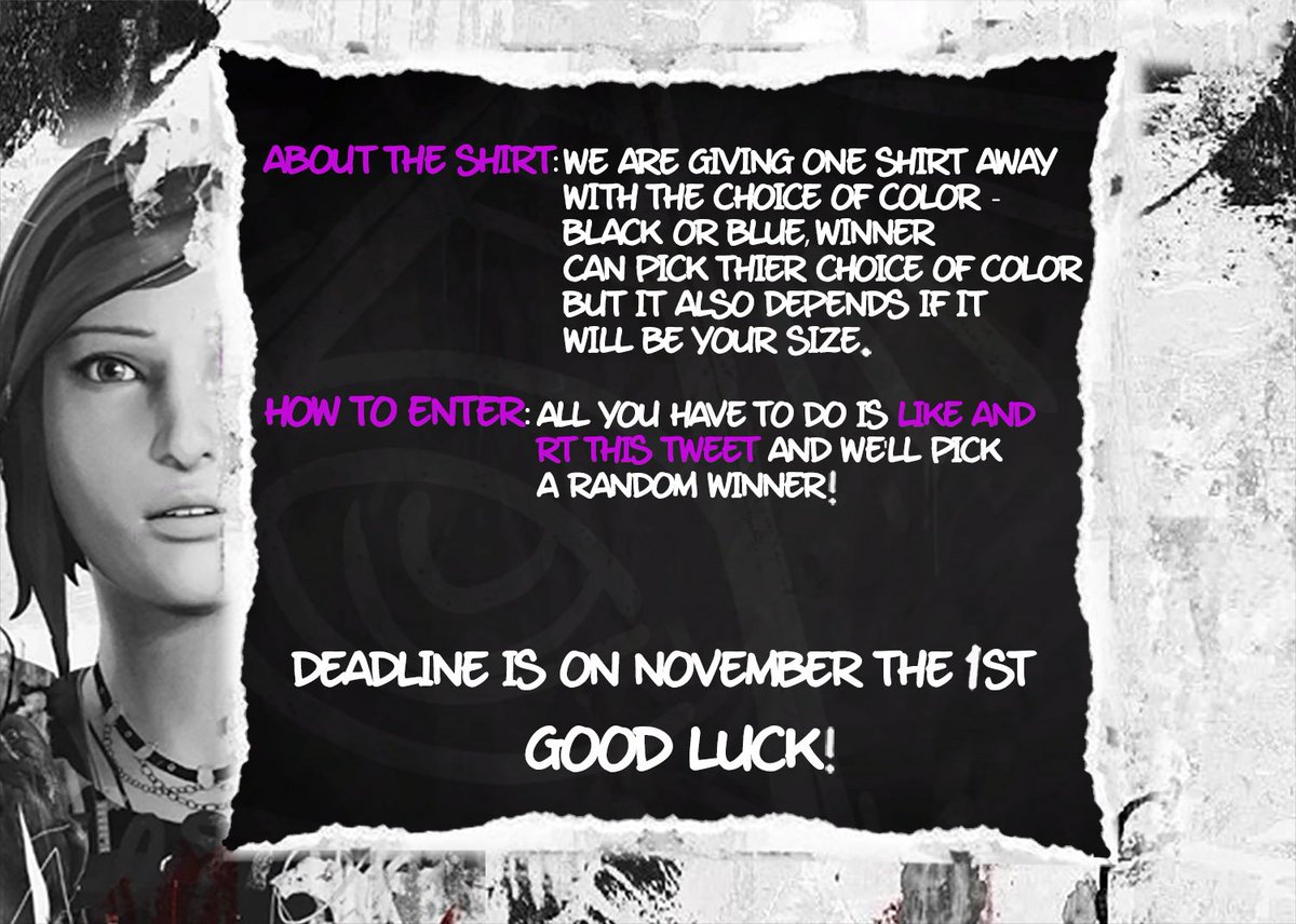Giveaway Announcement: We're giving away an exclusive Arcadia Bay T-Shirt! Details about the shirt and how to enter are down below!