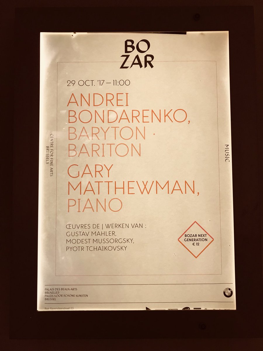 Wonderful evening with @OxfordLieder yesterday, and now in Bruxelles for this tomorrow morning @BOZARbrussels #AndreiBondarenko