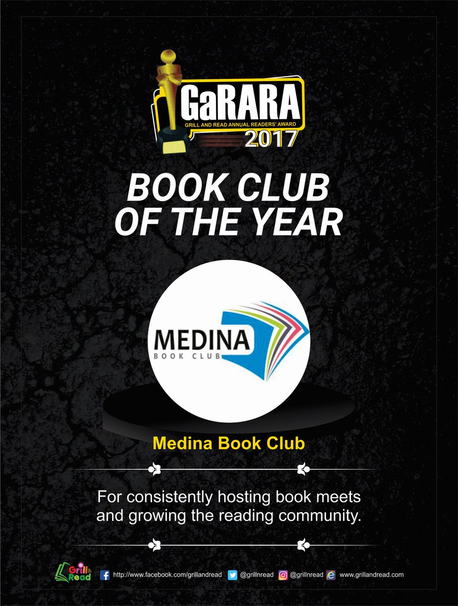 MedinaBookClub's tweet photo. We're excited to be named the Book Club of the Year at #Garara2017. Thanks to everyone who made tonight possible. #WhatIsInABook https://t.co/Q9sL44C1o2