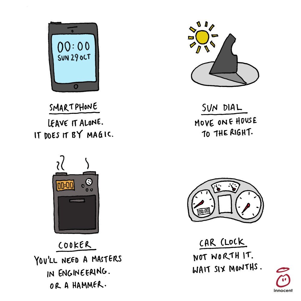 ThePantiles's tweet photo. Don’t forget to put your clocks back before bed tonight! Here’s how to do it via @innocent⌚️

#clocksgoback https://t.co/Cn5zGTkeHa
