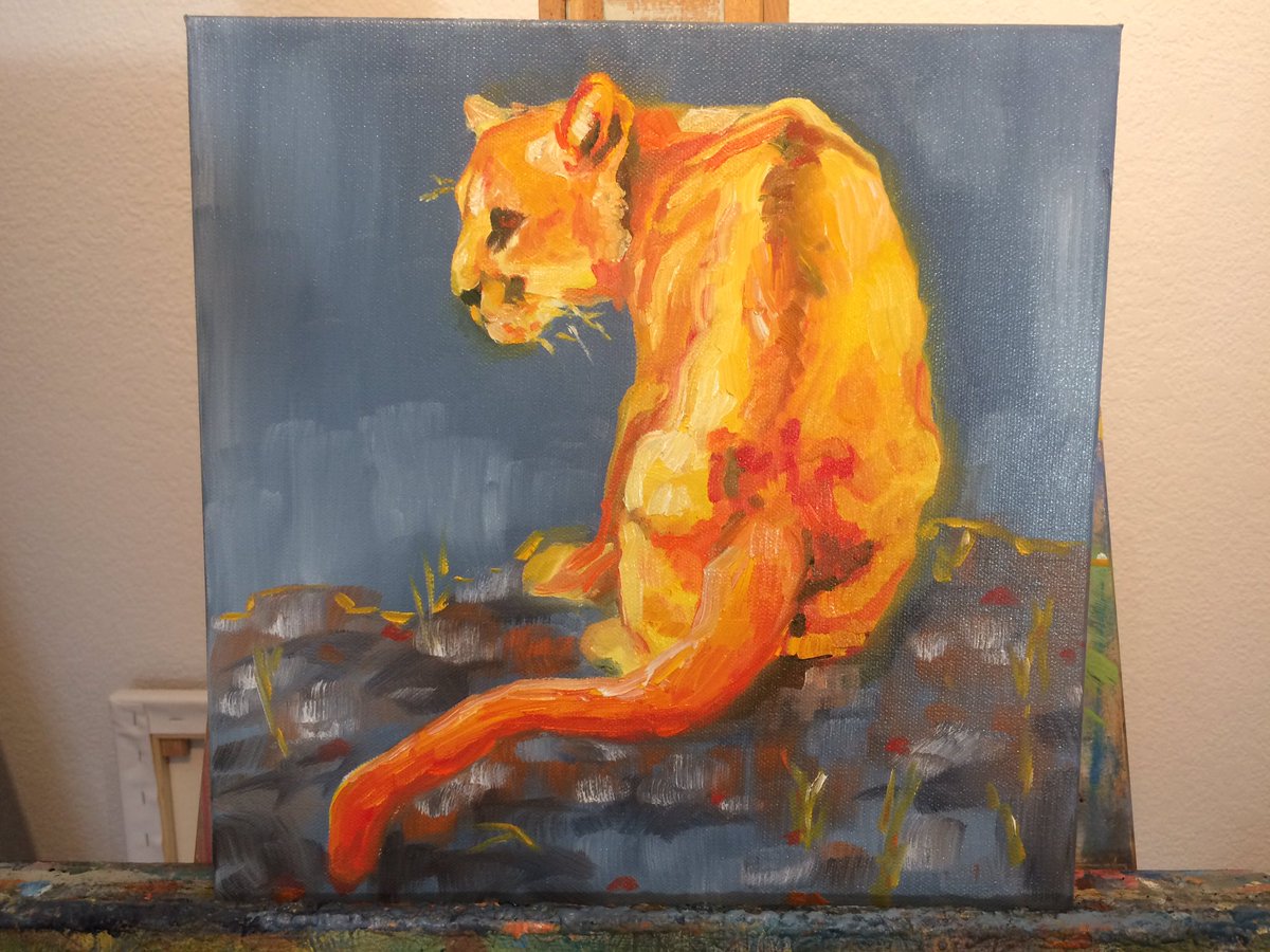 KPotterfineart's tweet photo. All of these are still in progress. Wildfire wildlife series! #wildlife #artistsoftwitter #wildfires #mountainlion #montanaart #montana https://t.co/7spxICNvy5