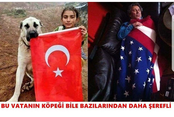 BENİM İTİM VATANI MİLLETİ BAYRAĞI SEVER DİK TUTAR.... AMERİKA'NIN İTİ @candundaradasi GEBERMİŞ ÜSTÜNE BEZ DİYE ÖRTER...