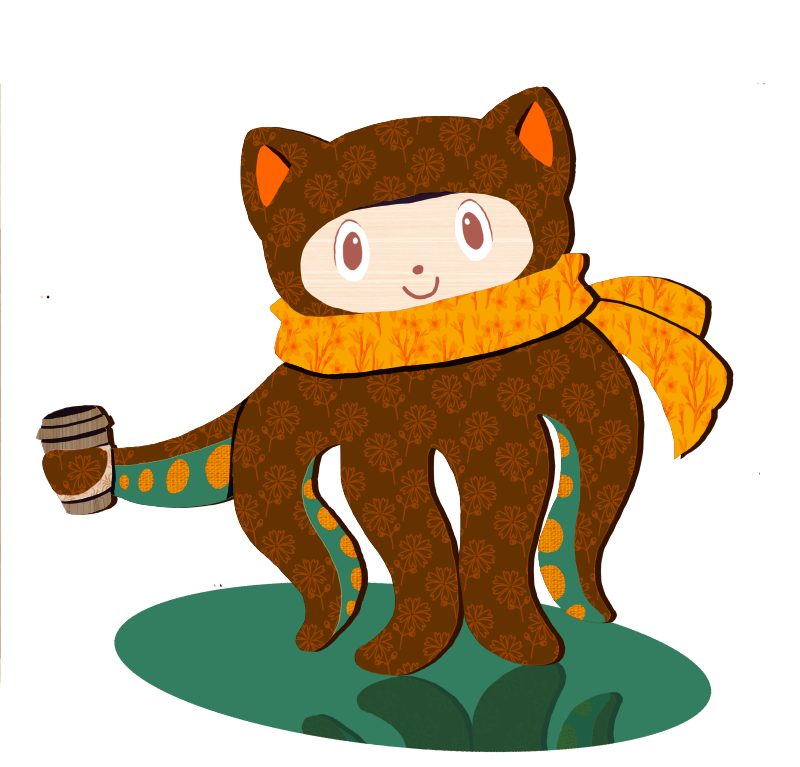 NightmareSpice's tweet photo. An autumn octocat for HackTheU- drawn completely with a mouse! 😘@GitHubEducation #MyOctocat #HackTheU https://t.co/svw5liKxxi