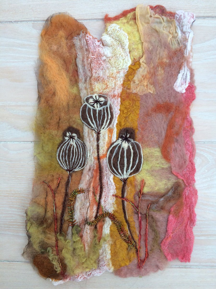 iawima's tweet photo. Just kidnapped my wife’s felting,she says it is not finished but it has #DeepSaffron for #Colour_Collective I think it is rather fabulous. https://t.co/ntuNrqmpwH
