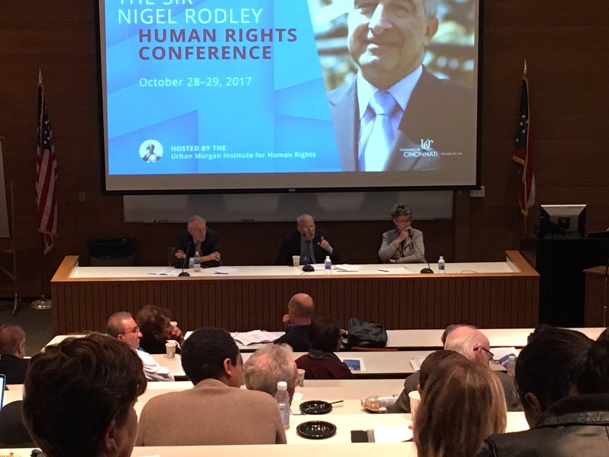 UCincinnatiLaw's tweet photo. "The most important thing to take away from Nigel's scholarship? That prisoners have rights." -Roger Clark (@RutgersLaw) https://t.co/YElPBWygfN
