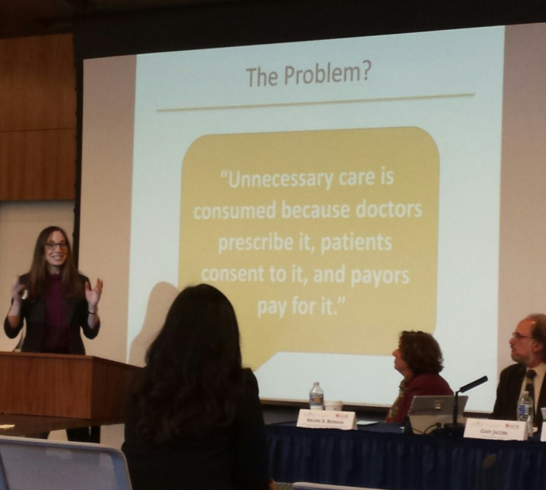 Liz_McCuskey's tweet photo. @ProfWEpstein addressing expensive elephant in the room: unnecessary care problem. #NextStepsinHealthReform https://t.co/RL9bwRuHIB